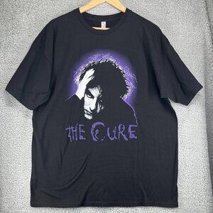 The Cure Black and Purple T-Shirt Robert Smith Graphic Goth Kid Band Tee XL